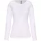 Női hosszú ujjú kereknyakú sztreccs póló, Kariban KA3017, White-XL