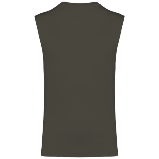 Férfi organikus széles vállú ujjatlan póló, Kariban KA3022IC, Dark Khaki-L