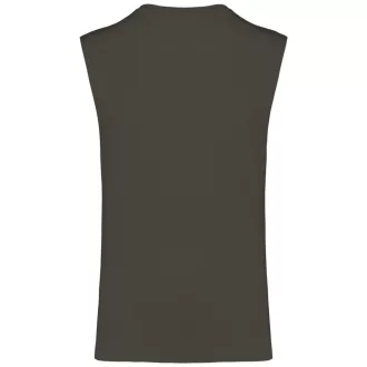   Férfi organikus széles vállú ujjatlan póló, Kariban KA3022IC, Dark Khaki-S