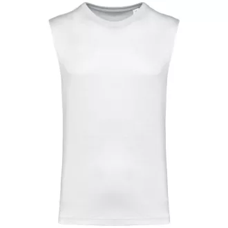  Férfi organikus széles vállú ujjatlan póló, Kariban KA3022IC, White-S