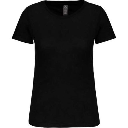 Női organikus kereknyakú rövid ujjú póló, Kariban KA3026IC, Black-L