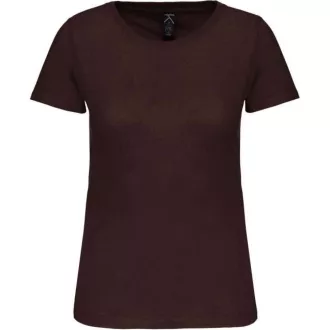   Női organikus kereknyakú rövid ujjú póló, Kariban KA3026IC, Chocolate-S