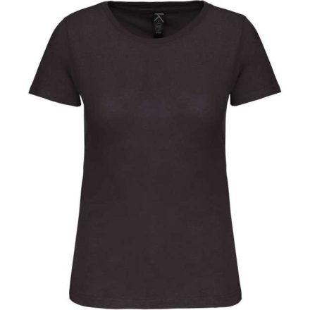 Női organikus kereknyakú rövid ujjú póló, Kariban KA3026IC, Dark Grey-3XL