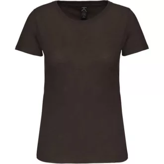   Női organikus kereknyakú rövid ujjú póló, Kariban KA3026IC, Dark Khaki-S