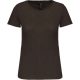 Női organikus kereknyakú rövid ujjú póló, Kariban KA3026IC, Dark Khaki-S