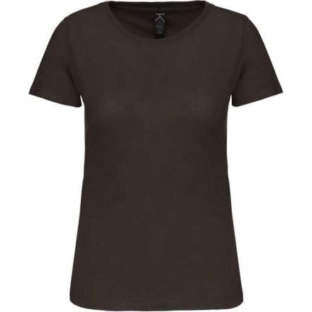 Női organikus kereknyakú rövid ujjú póló, Kariban KA3026IC, Dark Khaki-XL