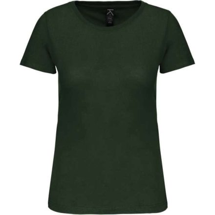 Női organikus kereknyakú rövid ujjú póló, Kariban KA3026IC, Forest Green-L