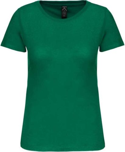 Női organikus kereknyakú rövid ujjú póló, Kariban KA3026IC, Kelly Green-S