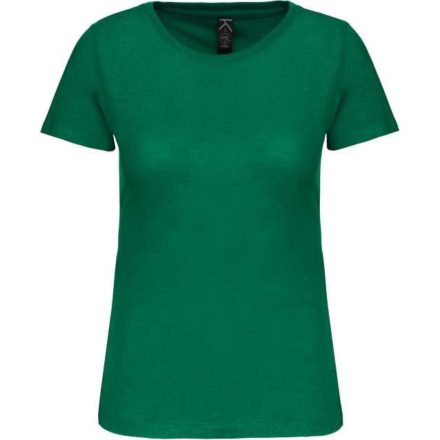 Női organikus kereknyakú rövid ujjú póló, Kariban KA3026IC, Kelly Green-XL