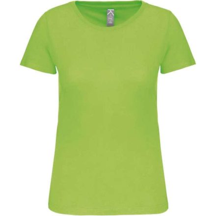 Női organikus kereknyakú rövid ujjú póló, Kariban KA3026IC, Lime-XS