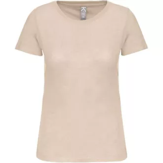   Női organikus kereknyakú rövid ujjú póló, Kariban KA3026IC, Light Sand-S