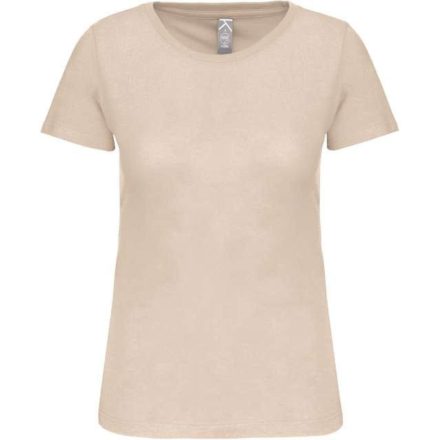 Női organikus kereknyakú rövid ujjú póló, Kariban KA3026IC, Light Sand-XS