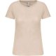 Női organikus kereknyakú rövid ujjú póló, Kariban KA3026IC, Light Sand-XS