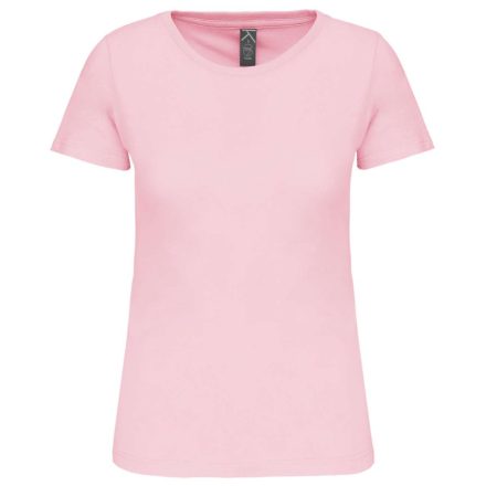Női organikus kereknyakú rövid ujjú póló, Kariban KA3026IC, Pale Pink-L
