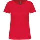 Női organikus kereknyakú rövid ujjú póló, Kariban KA3026IC, Red-XS