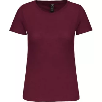   Női organikus kereknyakú rövid ujjú póló, Kariban KA3026IC, Wine-XS