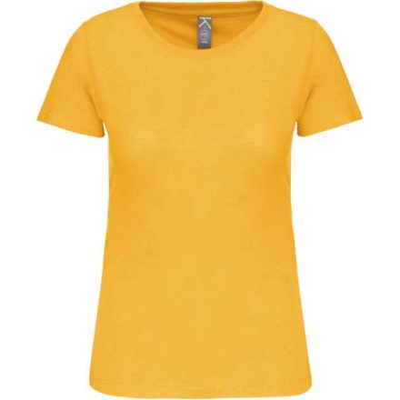 Női organikus kereknyakú rövid ujjú póló, Kariban KA3026IC, Yellow-L