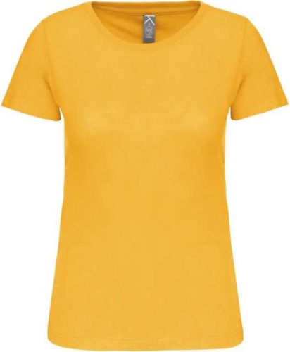 Női organikus kereknyakú rövid ujjú póló, Kariban KA3026IC, Yellow-XL