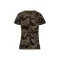 Női terepmintás póló környakas, rövid ujjú, Kariban KA3031, Olive Camouflage-XS