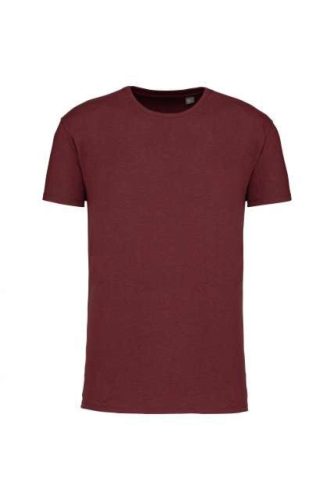 Uniszex  körkötött organikus póló rövid ujjú, Kariban KA3032IC, Wine Heather-S