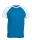 Férfi raglán ujjú kétszínű baseball póló, Kariban KA330, Aqua Blue/White-L