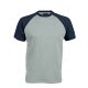 Férfi raglán ujjú kétszínű baseball póló, Kariban KA330, Ice Blue/Denim-2XL