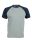 Férfi raglán ujjú kétszínű baseball póló, Kariban KA330, Ice Blue/Denim-M