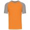 Férfi raglán ujjú kétszínű baseball póló, Kariban KA330, Orange/Light Grey-3XL