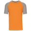 Férfi raglán ujjú kétszínű baseball póló, Kariban KA330, Orange/Light Grey-3XL