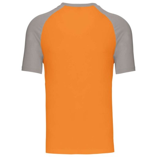 Férfi raglán ujjú kétszínű baseball póló, Kariban KA330, Orange/Light Grey-3XL