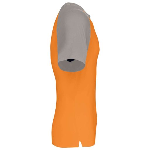 Férfi raglán ujjú kétszínű baseball póló, Kariban KA330, Orange/Light Grey-3XL
