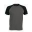 Férfi raglán ujjú kétszínű baseball póló, Kariban KA330, Slate Grey/Black-2XL