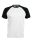 Férfi raglán ujjú kétszínű baseball póló, Kariban KA330, White/Black-2XL