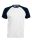 Férfi raglán ujjú kétszínű baseball póló, Kariban KA330, White/Navy-XL