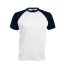 Férfi raglán ujjú kétszínű baseball póló, Kariban KA330, White/Navy-XL