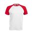 Férfi raglán ujjú kétszínű baseball póló, Kariban KA330, White/Red-M