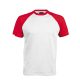 Férfi raglán ujjú kétszínű baseball póló, Kariban KA330, White/Red-S