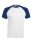 Férfi raglán ujjú kétszínű baseball póló, Kariban KA330, White/Royal Blue-2XL