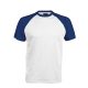 Férfi raglán ujjú kétszínű baseball póló, Kariban KA330, White/Royal Blue-S