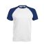 Férfi raglán ujjú kétszínű baseball póló, Kariban KA330, White/Royal Blue-XL