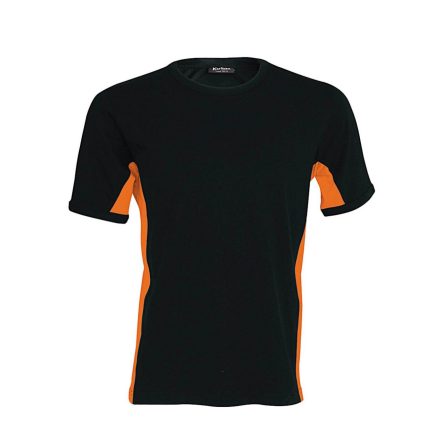 Férfi rövid ujjú - TIGER - kétszínű póló, Kariban KA340, Black/Orange-2XL