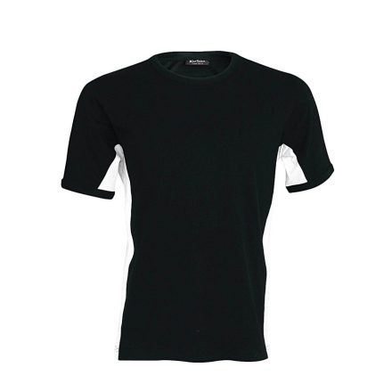 Férfi rövid ujjú - TIGER - kétszínű póló, Kariban KA340, Black/White-2XL