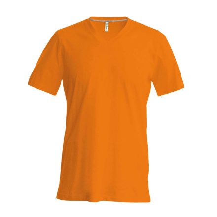 Férfi oldalvarrott V-nyakú rövid ujjó póló, Kariban KA357, Orange-2XL