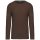 Férfi kereknyakú hosszú ujjú pamut póló, Kariban KA359, Chocolate-2XL
