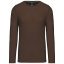 Férfi kereknyakú hosszú ujjú pamut póló, Kariban KA359, Chocolate-3XL