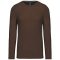 Férfi kereknyakú hosszú ujjú pamut póló, Kariban KA359, Chocolate-4XL