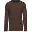 Férfi kereknyakú hosszú ujjú pamut póló, Kariban KA359, Chocolate-L