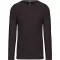Férfi kereknyakú hosszú ujjú pamut póló, Kariban KA359, Dark Grey-2XL