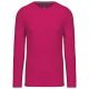 Férfi kereknyakú hosszú ujjú pamut póló, Kariban KA359, Fuchsia-L