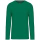 Férfi kereknyakú hosszú ujjú pamut póló, Kariban KA359, Kelly Green-3XL